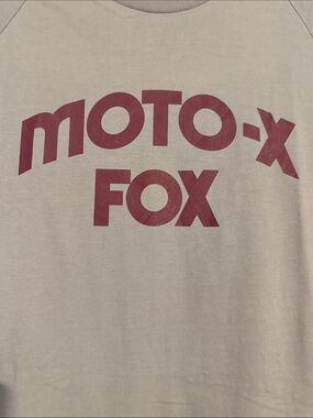 Vintage Moto-X Fox Classics Motocross Long Sleeve T-Shirt  w/Light Gray & Maroon